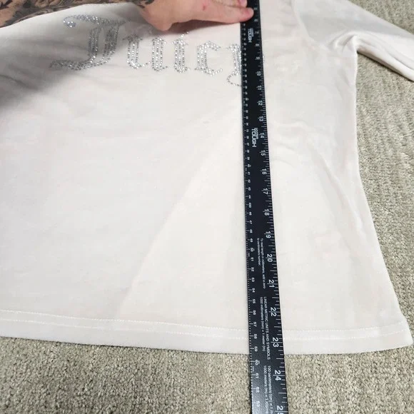 Juicy Couture Tracksuit Women XL Bone White Pants Jacket Velour Y2K Baby Doll - Picture 5 of 11